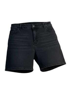 Lane Bryant Black Denim Mid-Rise Jean Shorts